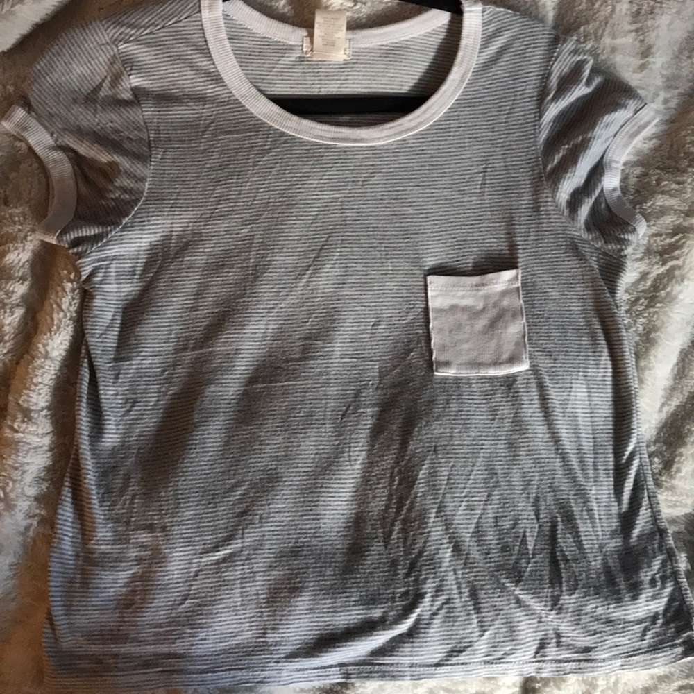 Grey Striped Top